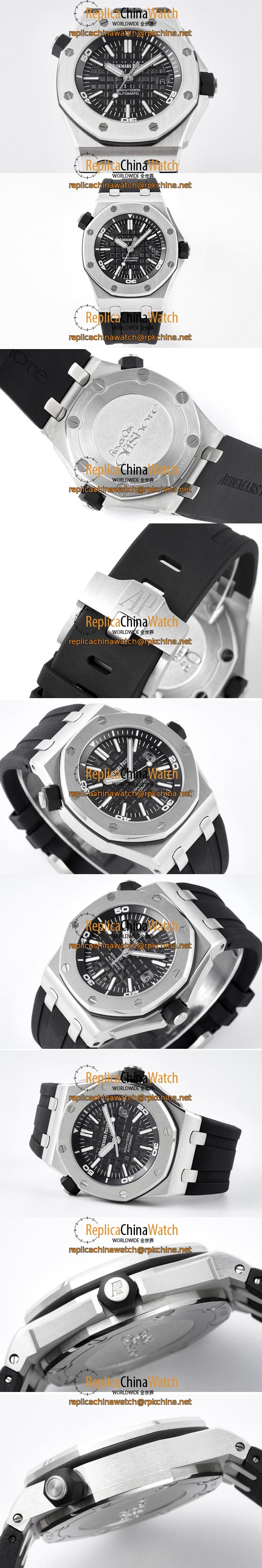 Royal Oak Offshore Diver 15703 ZF SS Black Dial Swiss 2824